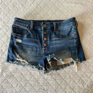 American Eagle High Rise Shortie Distressed Jean Shorts 2.5 inch inseam - sz 10